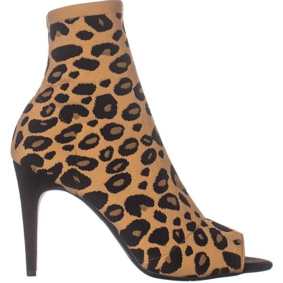 Inc open toe Leopard Heeled Sock Boot Mocha Mousse size 8 M retail$119 - Picture 9 of 10